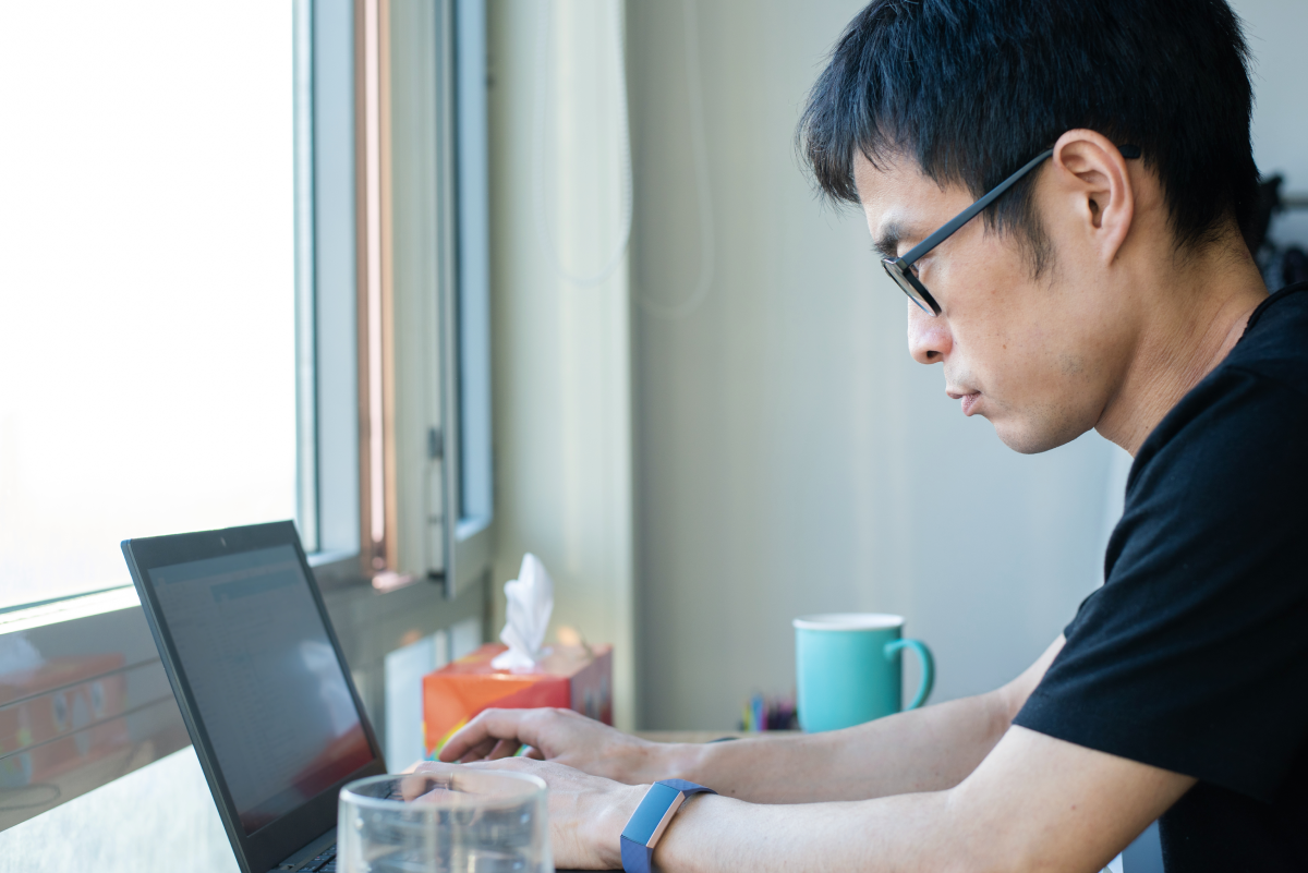 Man working on laptop